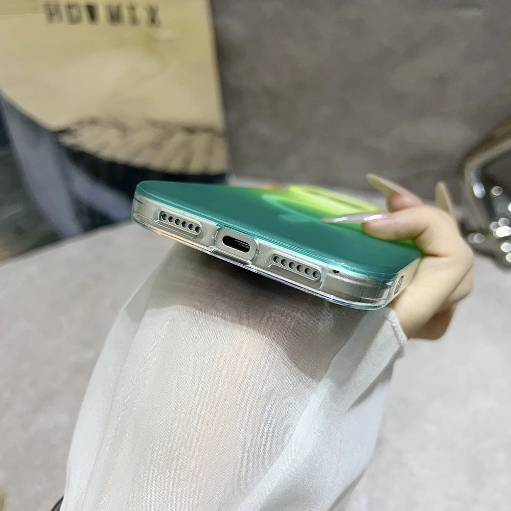 Luxury iPhone Case — Aurora Gradient Magnetic Cover with Shockproof Lightweight Design, Double-Color Finish and Non-Slip Wireless-Charging Compatibility