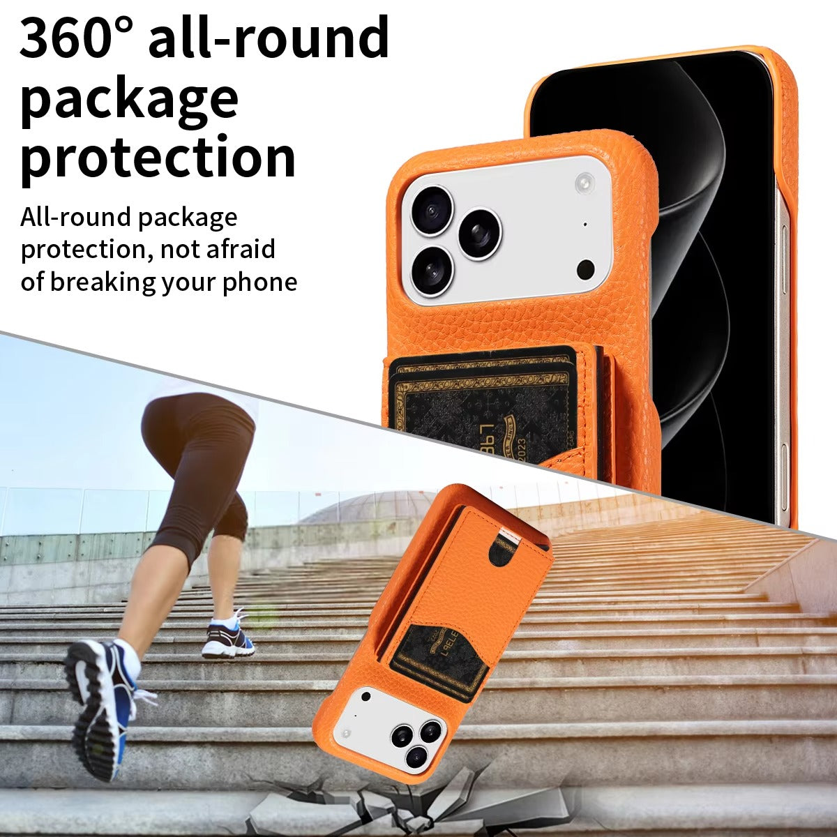 Luxury iPhone Case — Automatic Card Ejection PU Leather Cover, Shockproof Protection, Multi-Function Wallet Design