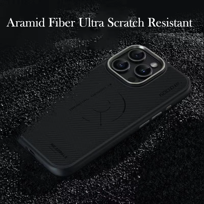 Luxury iPhone Case — Blueo 600D Kevlar Magnetic Armor Cover with Anti-Fingerprint Non-Slip Design and Full-Protection Shockproof Build