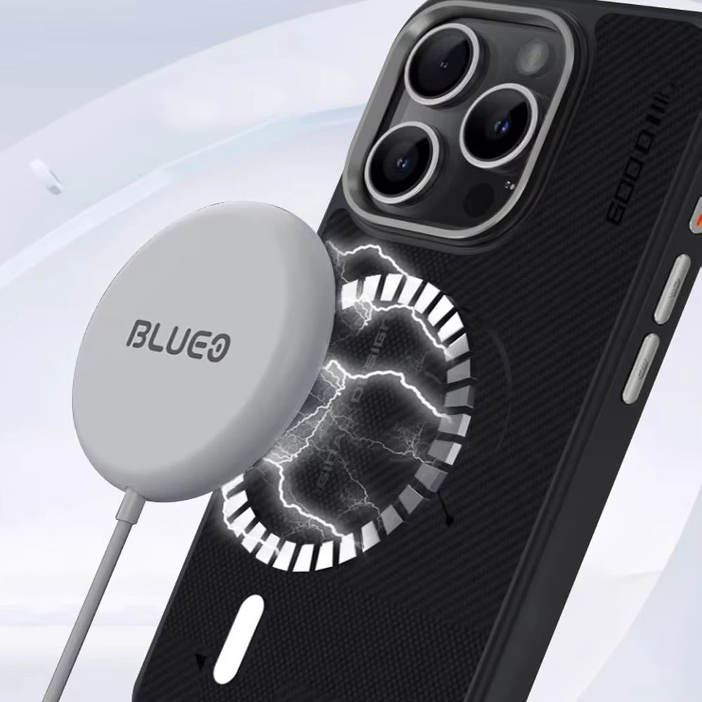 Luxury iPhone Case — Blueo 600D Kevlar Magnetic Armor Cover with Anti-Fingerprint Non-Slip Design and Full-Protection Shockproof Build
