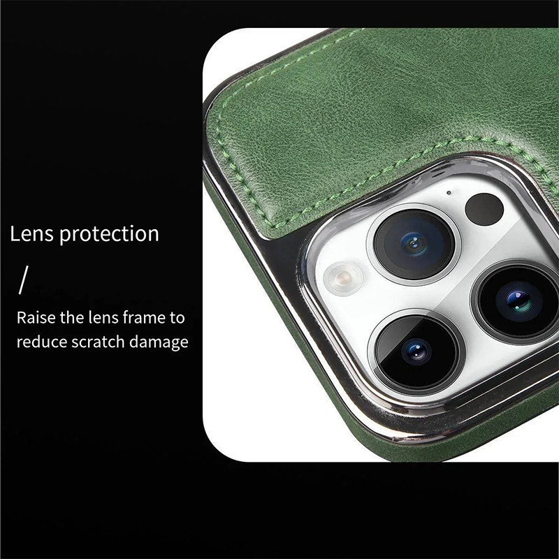 Luxury iPhone Case — Business Leather Magnetic Full-Coverage Shockproof PU Leather Cover, Non-Slip Protection