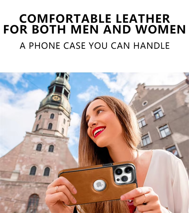 Luxury iPhone Case — Business Leather Magnetic Full-Coverage Shockproof PU Leather Cover, Non-Slip Protection