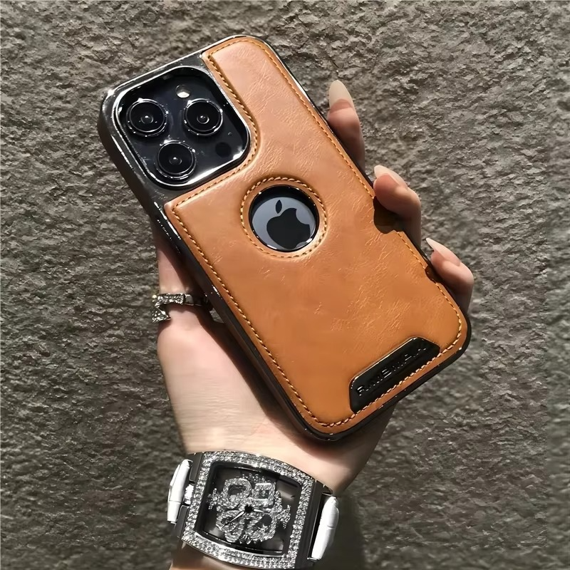 Luxury iPhone Case — Business Leather Magnetic Full-Coverage Shockproof PU Leather Cover, Non-Slip Protection