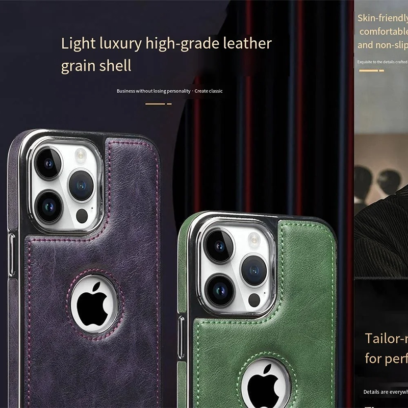 Luxury iPhone Case — Business Leather Magnetic Full-Coverage Shockproof PU Leather Cover, Non-Slip Protection