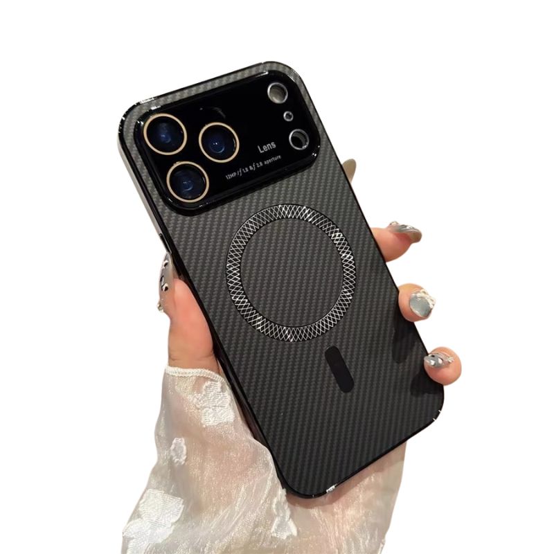 Luxury iPhone Case — Carbon Fiber Soft TPU MagSafe Cover with Slim Shock-Resistant Design and Lightweight Protective Finish