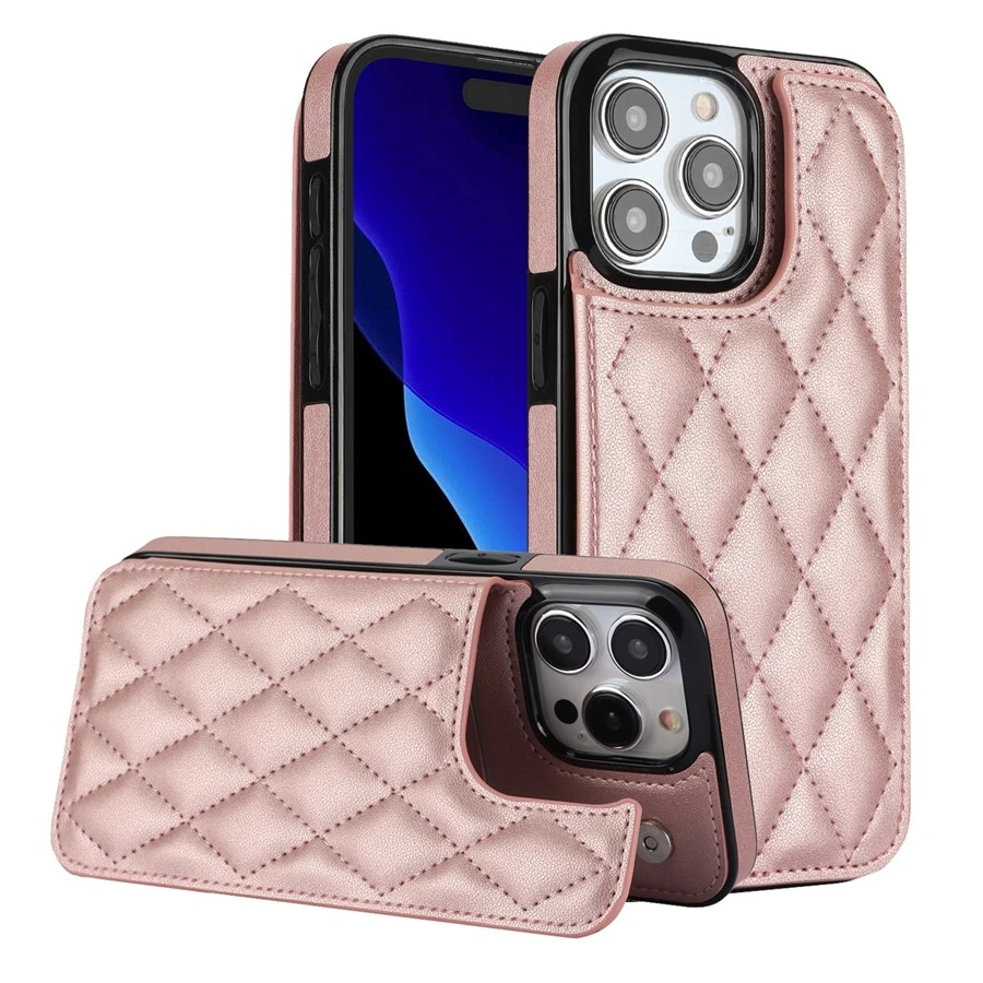 Luxury iPhone Case — Card Slot Flip Leather Wallet, Magnetic Double-Button, Shockproof & Non-Slip Design