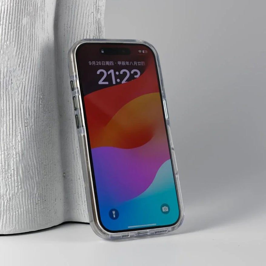 Luxury iPhone Case — Clear Full-Coverage Magnetic Shockproof Cover with Lens Holder, Anti-Fingerprint Anti-Scratch PC+TPU Design & Non-Slip Grip