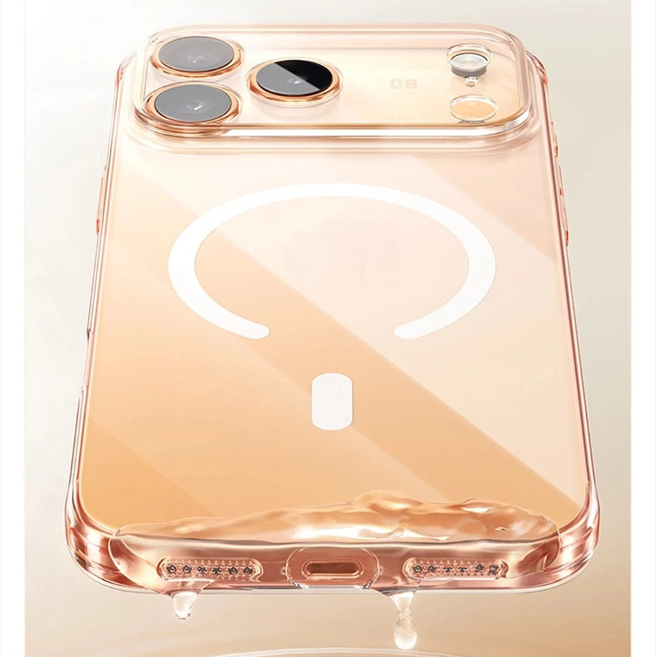 Luxury iPhone Case — Clear MagSafe Magnetic Cover with Ultra-Thin Anti-Yellowing PC Design, Strong N54 Magnets and Shockproof Grip Protection