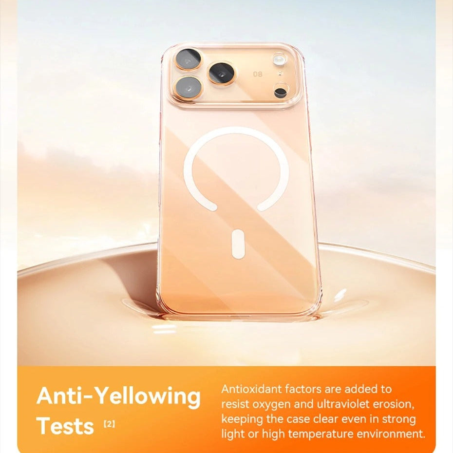 Luxury iPhone Case — Clear MagSafe Magnetic Cover with Ultra-Thin Anti-Yellowing PC Design, Strong N54 Magnets and Shockproof Grip Protection