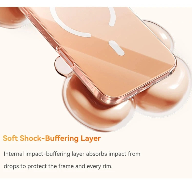 Luxury iPhone Case — Clear MagSafe Magnetic Cover with Ultra-Thin Anti-Yellowing PC Design, Strong N54 Magnets and Shockproof Grip Protection