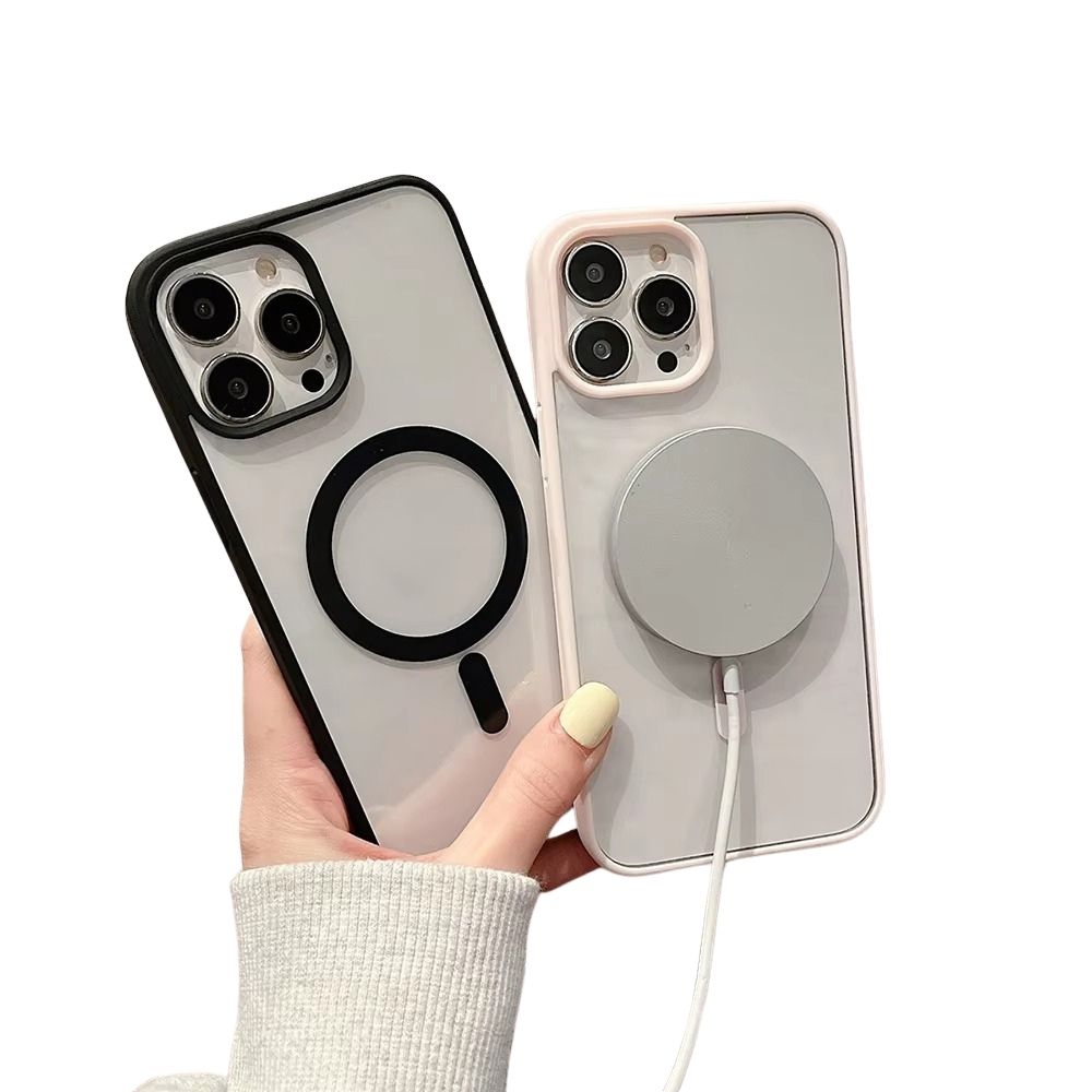 Luxury iPhone Case — Clear Magnetic Wireless Charging Silicone Bumper, Shockproof, Anti-Scratch, Dustproof, Lightweight & Non-Slip