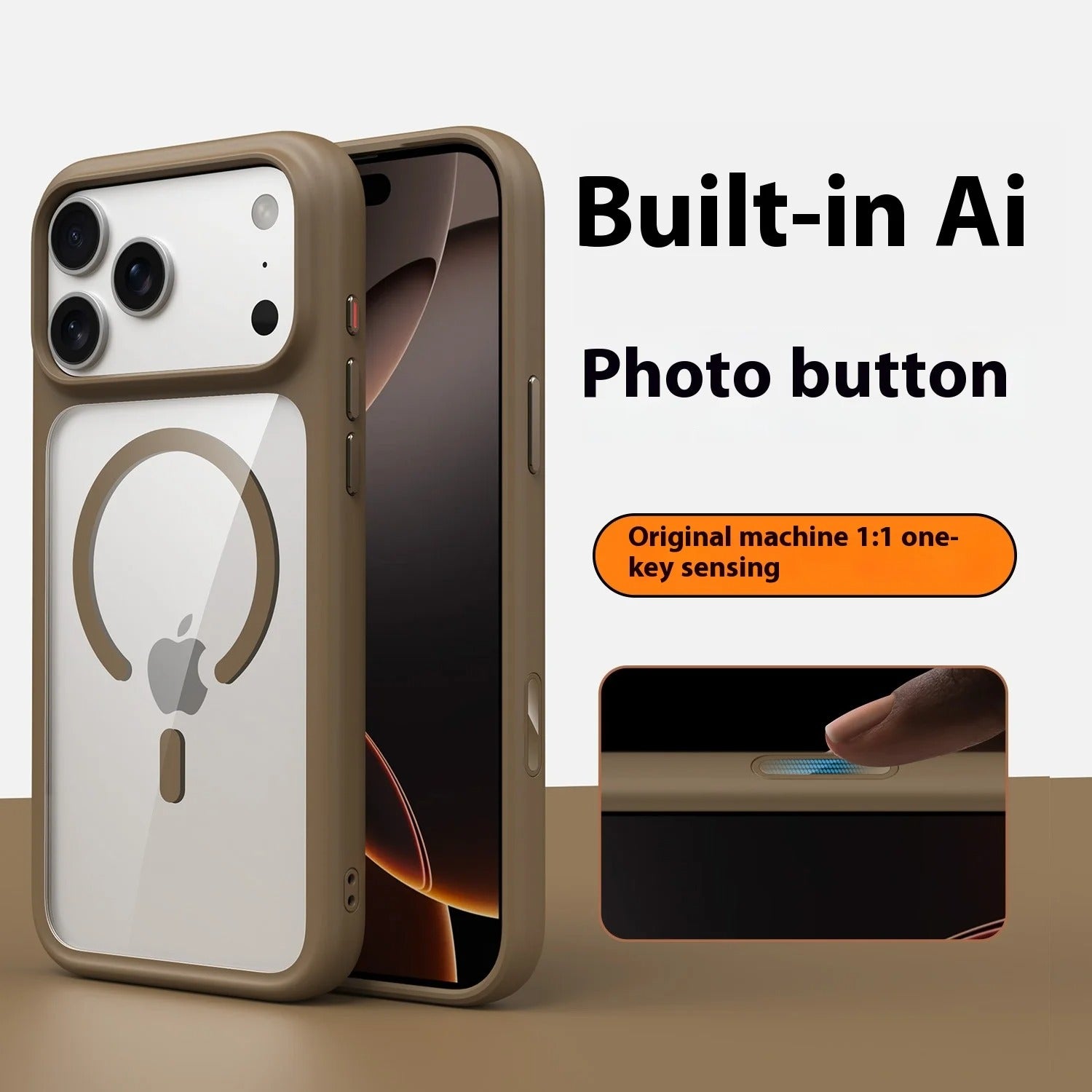 Luxury iPhone Case — Creative AI Intelligent Camera Button Clear Armor Magnetic Protective Cover for Full Protection