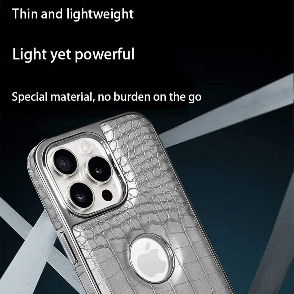 Luxury iPhone Case — Crocodile Genuine Leather MagSafe Cover with Magnetic Kickstand, Shockproof Half-Wrapped Design, Wireless-Charging Safe and Anti-Fingerprint Finish