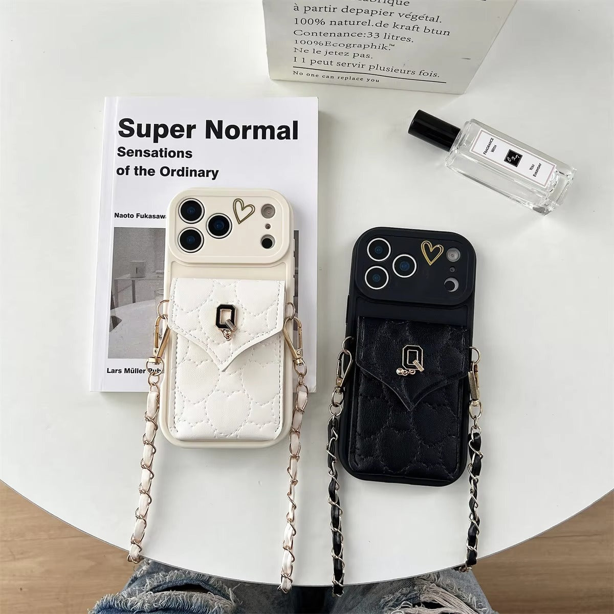 Luxury iPhone Case — Crossbody Leather Wallet Cover with Card Slot Holder, Protective Design and Adjustable Lanyard Strap