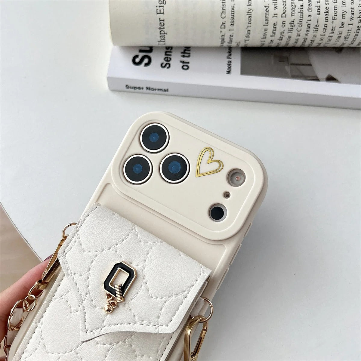 Luxury iPhone Case — Crossbody Leather Wallet Cover with Card Slot Holder, Protective Design and Adjustable Lanyard Strap