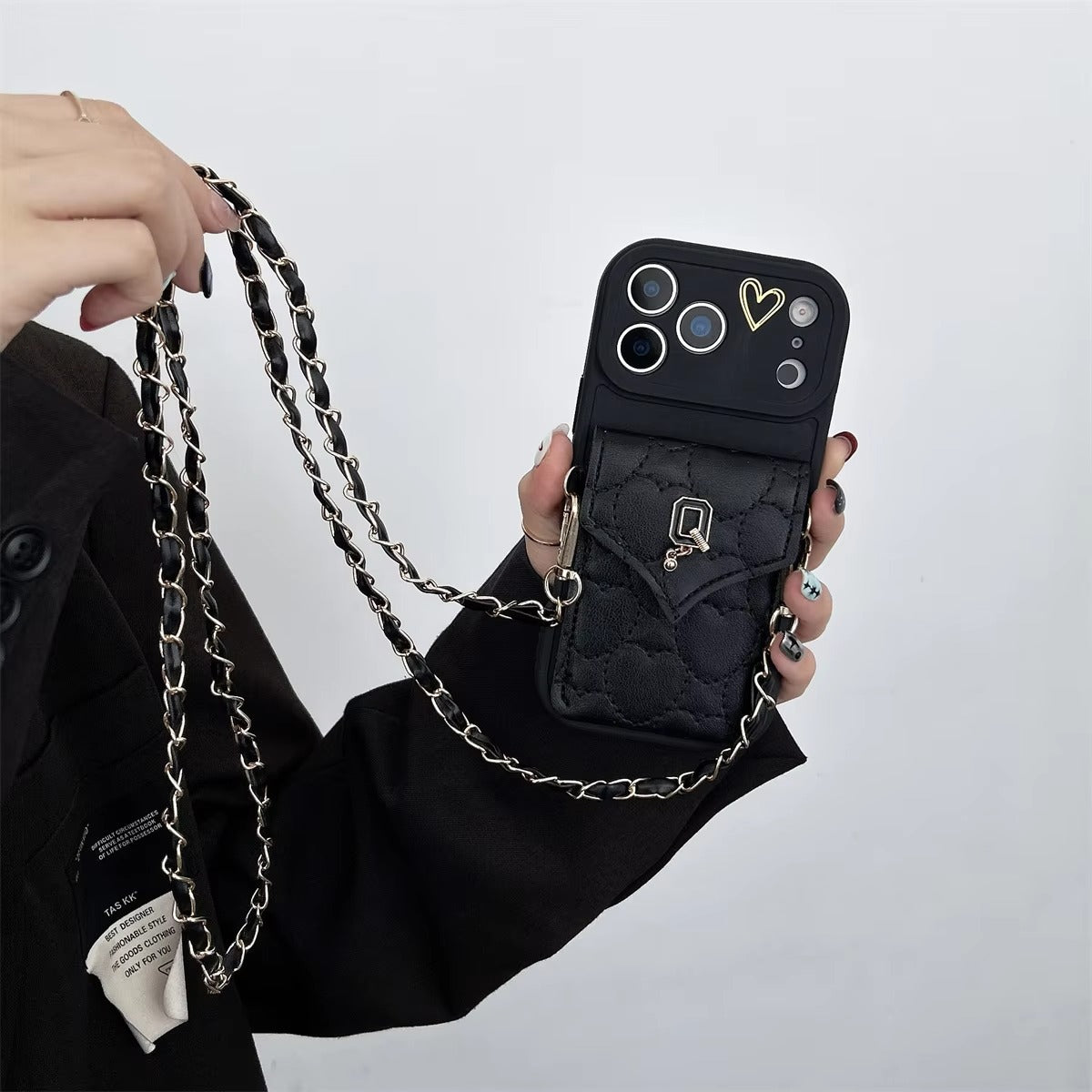 Luxury iPhone Case — Crossbody Leather Wallet Cover with Card Slot Holder, Protective Design and Adjustable Lanyard Strap