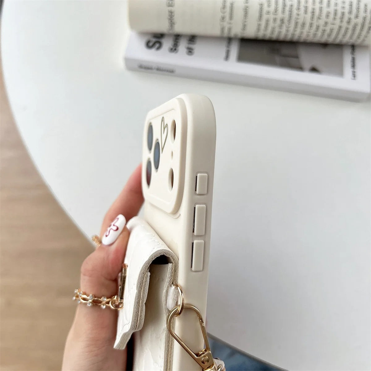 Luxury iPhone Case — Crossbody Leather Wallet Cover with Card Slot Holder, Protective Design and Adjustable Lanyard Strap