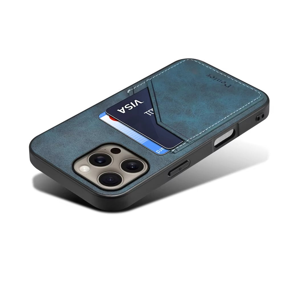 Luxury iPhone Case — Artificial Leather Wallet Cover with Card Slots, Shockproof Protection, Magnetic Closure & Storage Compartment