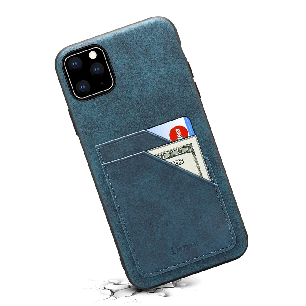 Luxury iPhone Case — Artificial Leather Wallet Cover with Card Slots, Shockproof Protection, Magnetic Closure & Storage Compartment