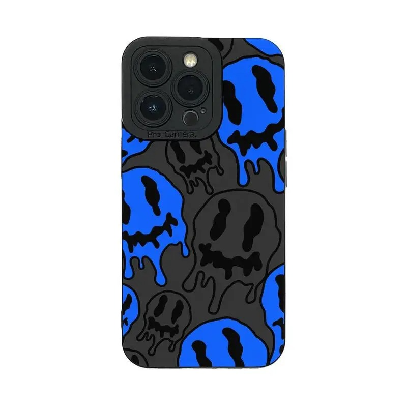 Luxury iPhone Case — Fashion Smile Face Pattern Silicone Cover with Soft-Touch Finish, Lightweight Protection & Everyday Grip Design