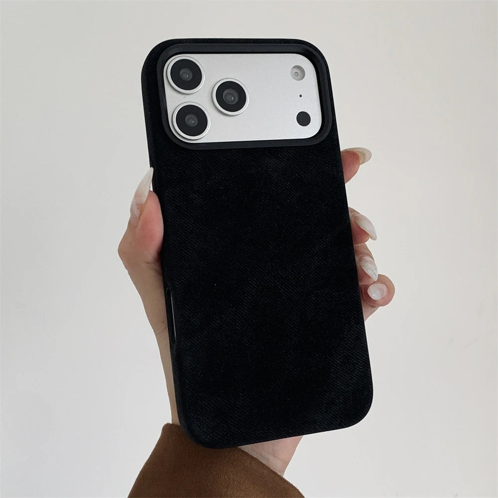 Luxury iPhone Case — Fiber Leather MagSafe Cover with Invisible Magnetic Wireless Charging, Matte Anti-Fingerprint Finish and Slim Shockproof Design