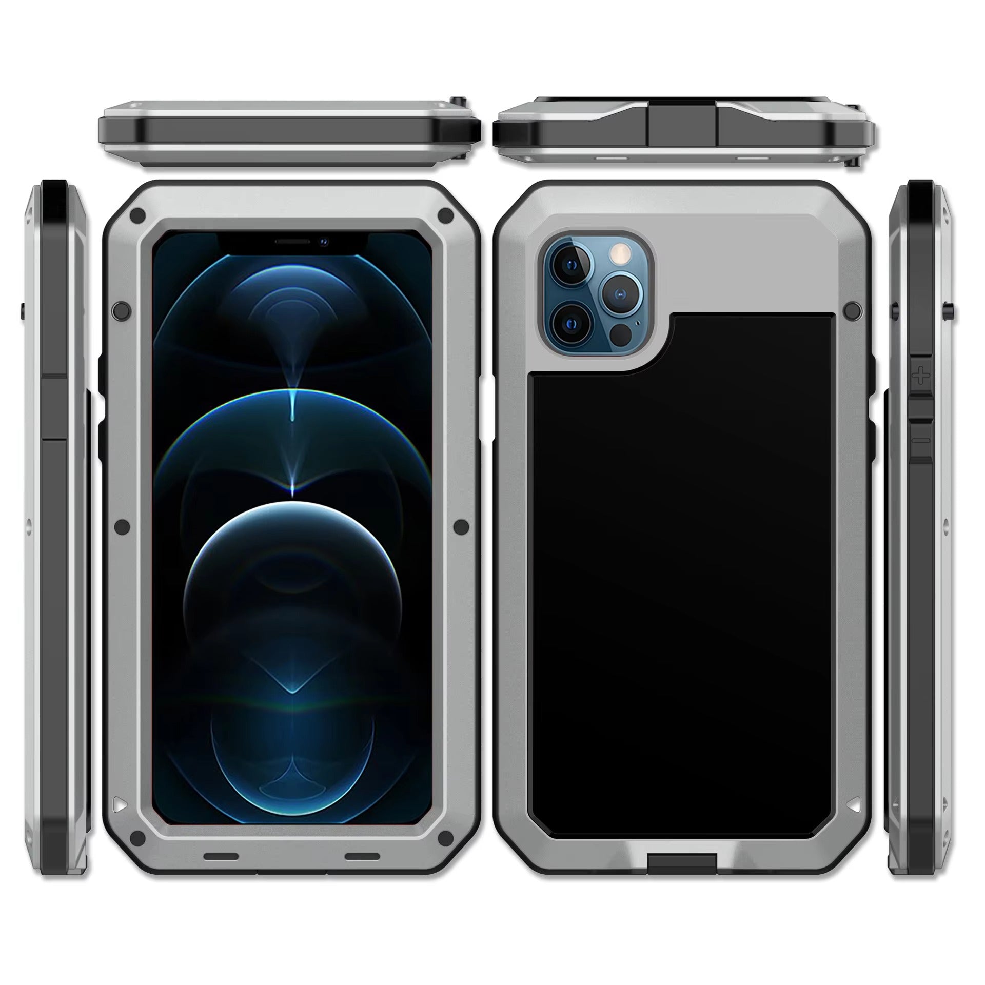 Luxury iPhone Case — Heavy-Duty Full-Coverage Aluminum Alloy Armor Protective Cover with Shockproof Waterproof Design