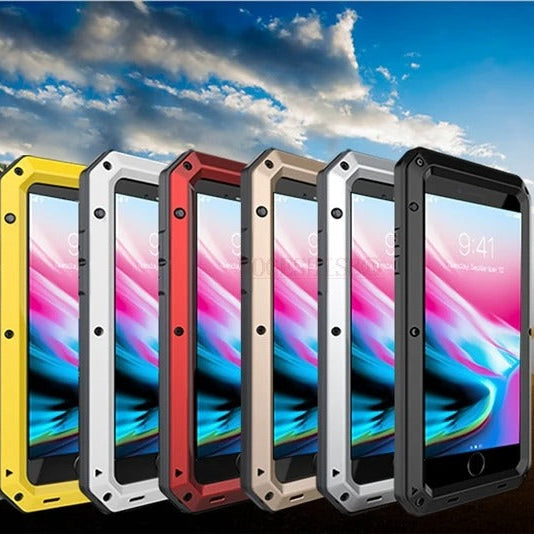 Luxury iPhone Case — Heavy-Duty Full-Coverage Aluminum Alloy Armor Protective Cover with Shockproof Waterproof Design
