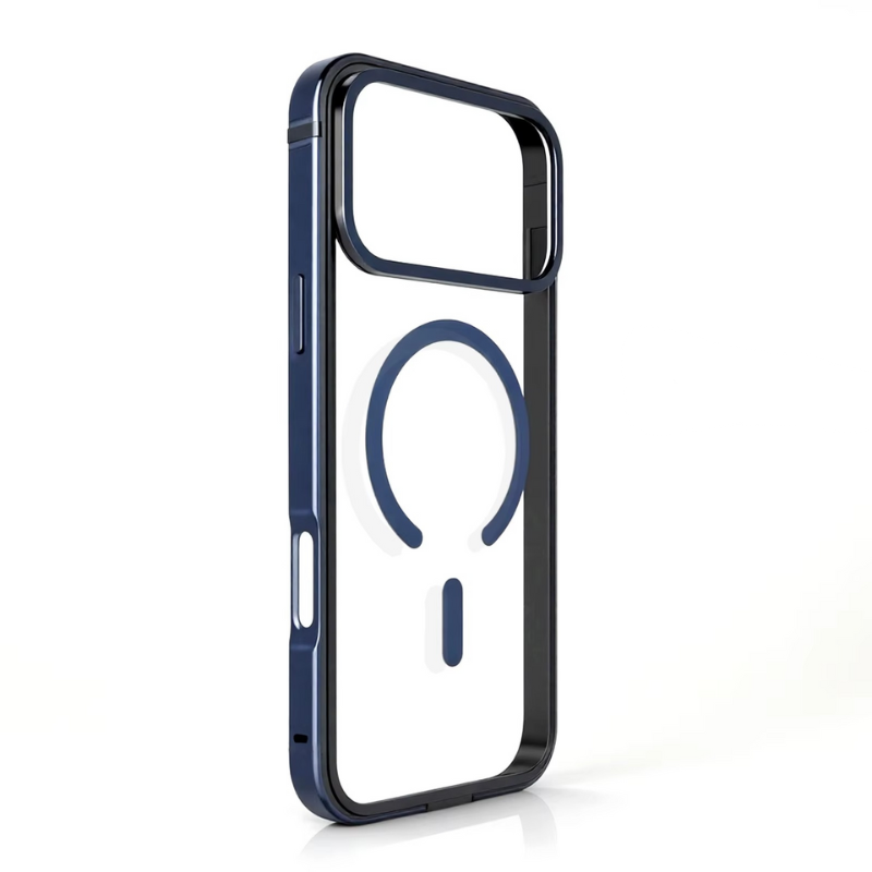 Luxury iPhone Case — High-End Metal Frame MagSafe Cover with HD Acrylic Backplate and Durable Shockproof Protective Design