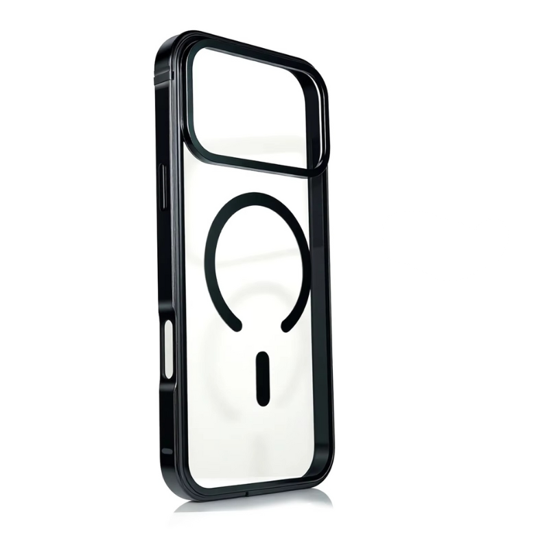 Luxury iPhone Case — High-End Metal Frame MagSafe Cover with HD Acrylic Backplate and Durable Shockproof Protective Design