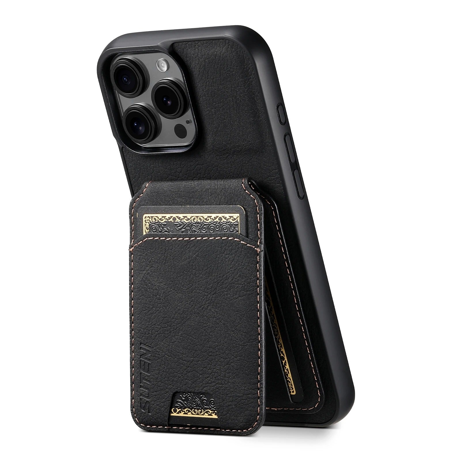 Luxury iPhone Case — Leather Magnetic Wallet Cover with Card Holder Pocket, Non-Slip Anti-Scratch Protection & Slim Business Design