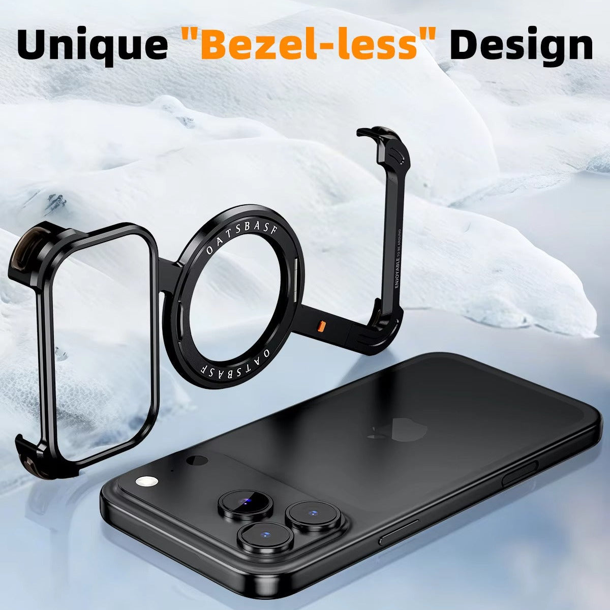 Luxury iPhone Case — MagSafe Aluminum Alloy Metal Bumper with 360° Rotatable Stand, Ring Holder & Shockproof Protection