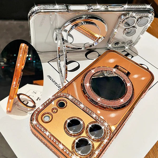 Luxury iPhone Case — MagSafe Diamond Mirror Glitter Cover with Transparent Soft Protection, Anti-Fingerprint Anti-Scratch Design and Non-Slip Finish