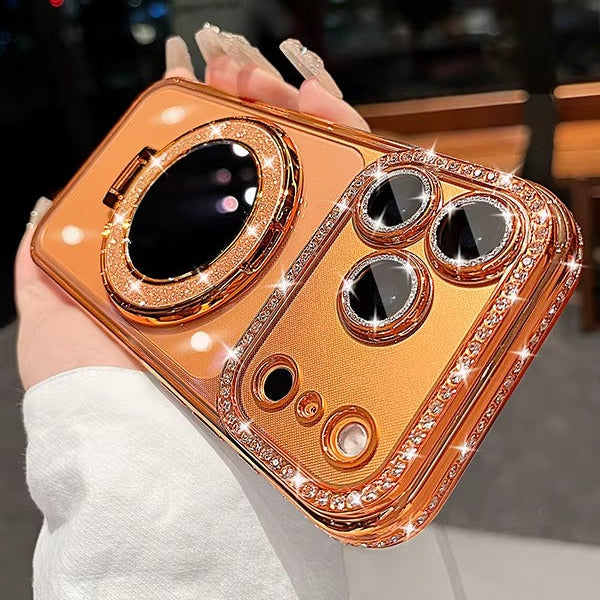 Luxury iPhone Case — MagSafe Diamond Mirror Glitter Cover with Transparent Soft Protection, Anti-Fingerprint Anti-Scratch Design and Non-Slip Finish
