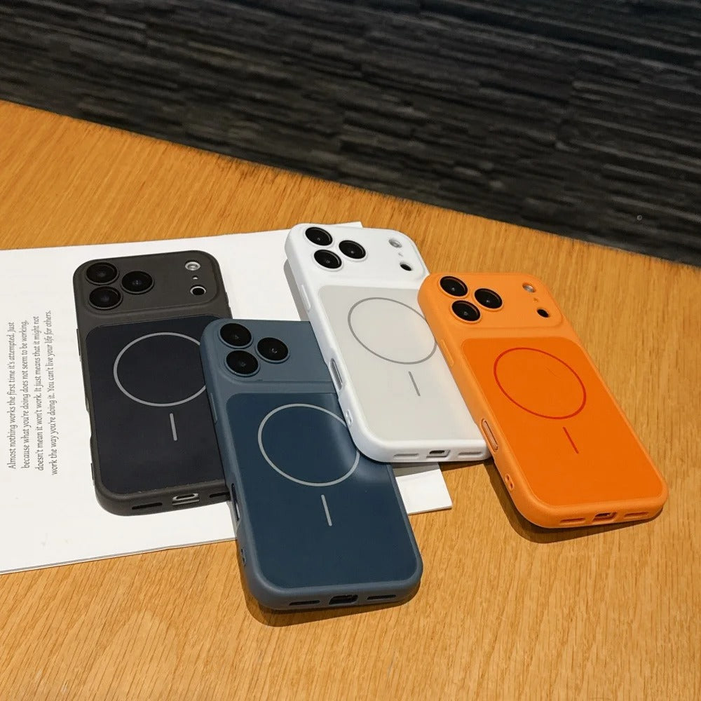 Luxury iPhone Case — MagSafe Matte PC Cover with Glass Lens Protection, Slim Shockproof Design and Camera Control Button