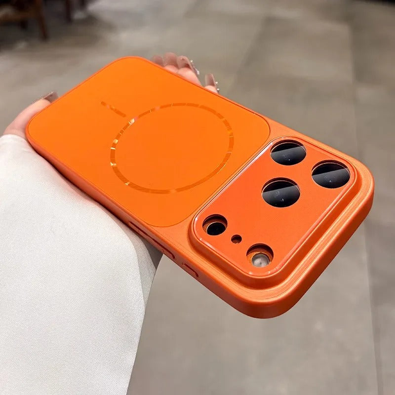 Luxury iPhone Case — MagSafe Matte PC Cover with Glass Lens Protection, Slim Shockproof Design and Camera Control Button