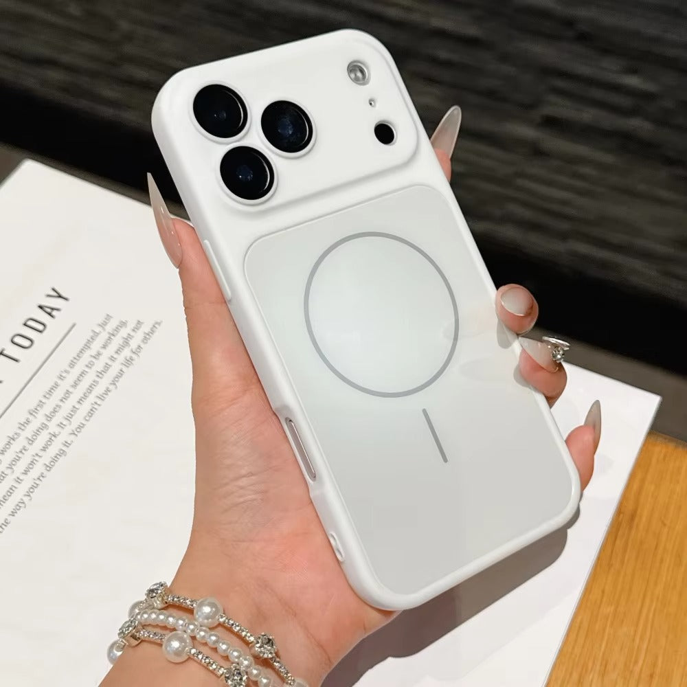 Luxury iPhone Case — MagSafe Matte PC Cover with Glass Lens Protection, Slim Shockproof Design and Camera Control Button