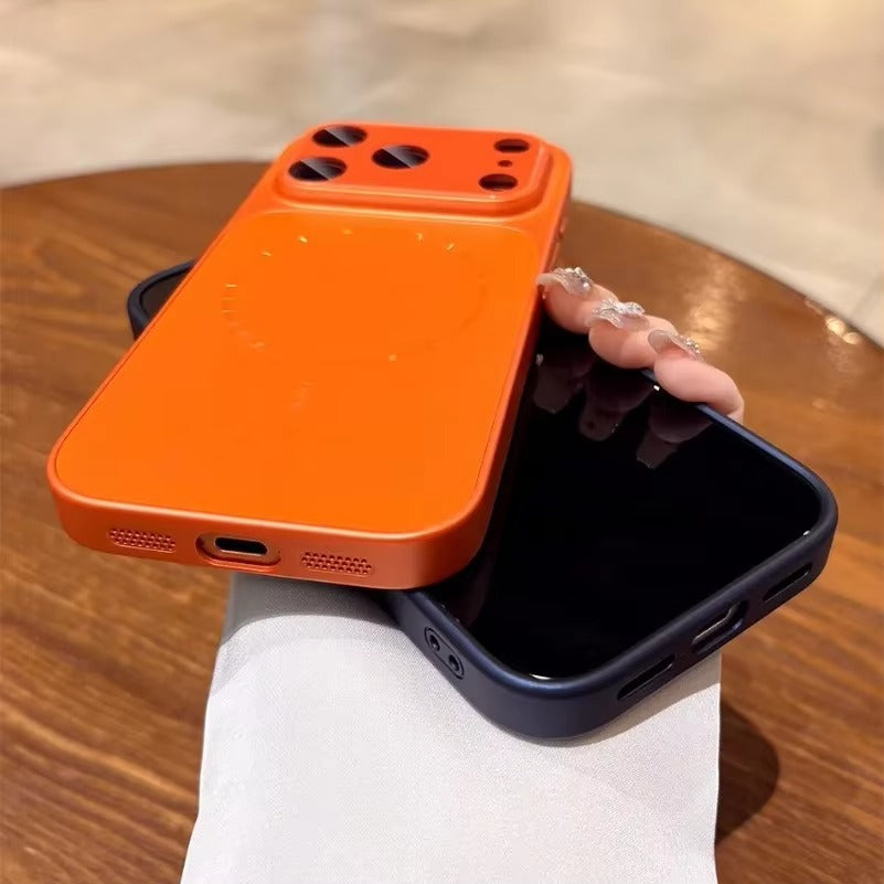 Luxury iPhone Case — MagSafe Matte PC Cover with Glass Lens Protection, Slim Shockproof Design and Camera Control Button