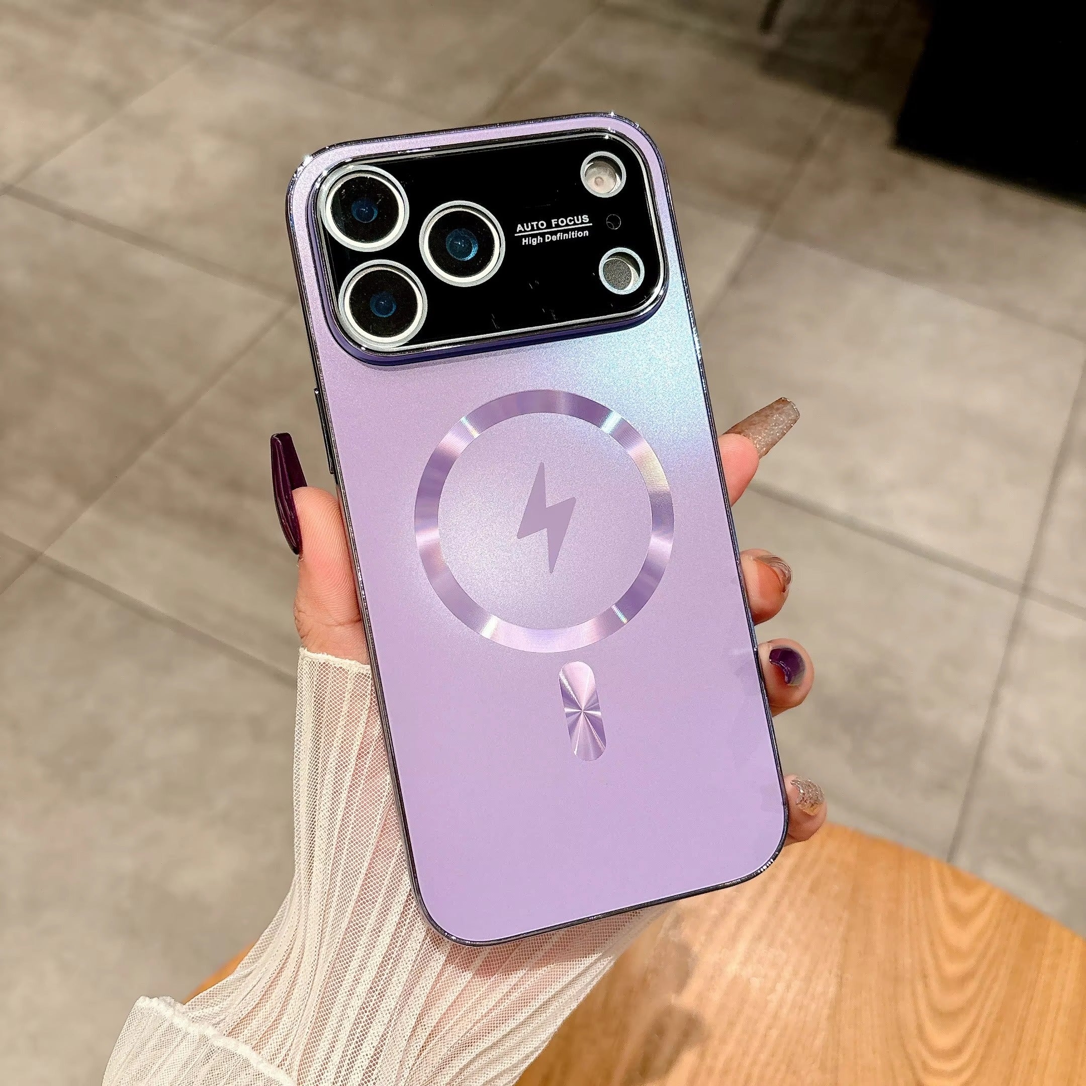 Luxury iPhone Case — MagSafe Matte Plating Cover with Full-Lens Protection, Shockproof Anti-Fingerprint Design and Non-Slip Dustproof Finish