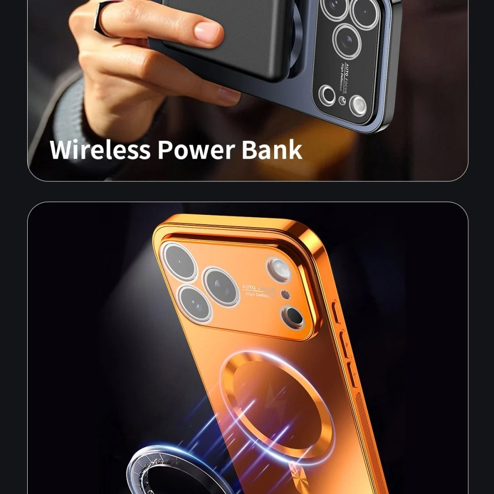 Luxury iPhone Case — MagSafe Matte Plating Cover with Full-Lens Protection, Shockproof Anti-Fingerprint Design and Non-Slip Dustproof Finish