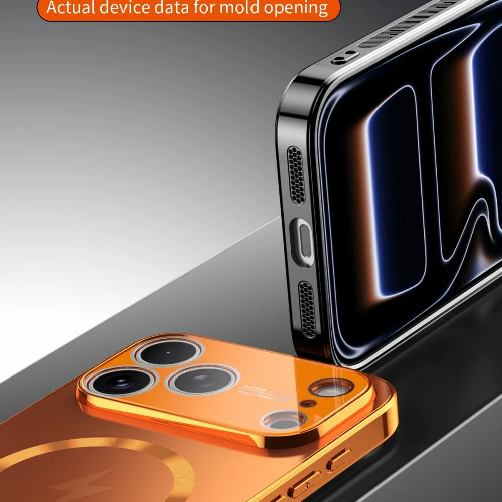 Luxury iPhone Case — MagSafe Matte Plating Cover with Full-Lens Protection, Shockproof Anti-Fingerprint Design and Non-Slip Dustproof Finish