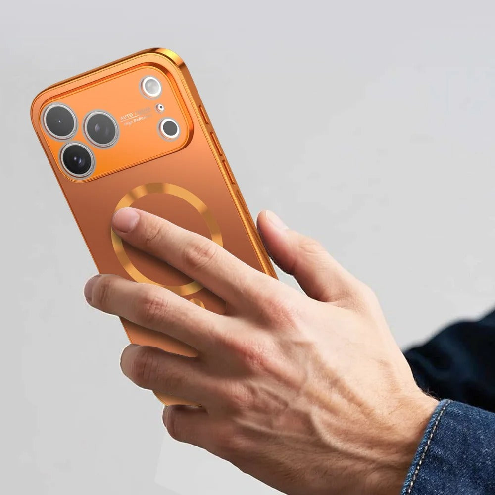 Luxury iPhone Case — MagSafe Matte Plating Cover with Full-Lens Protection, Shockproof Anti-Fingerprint Design and Non-Slip Dustproof Finish