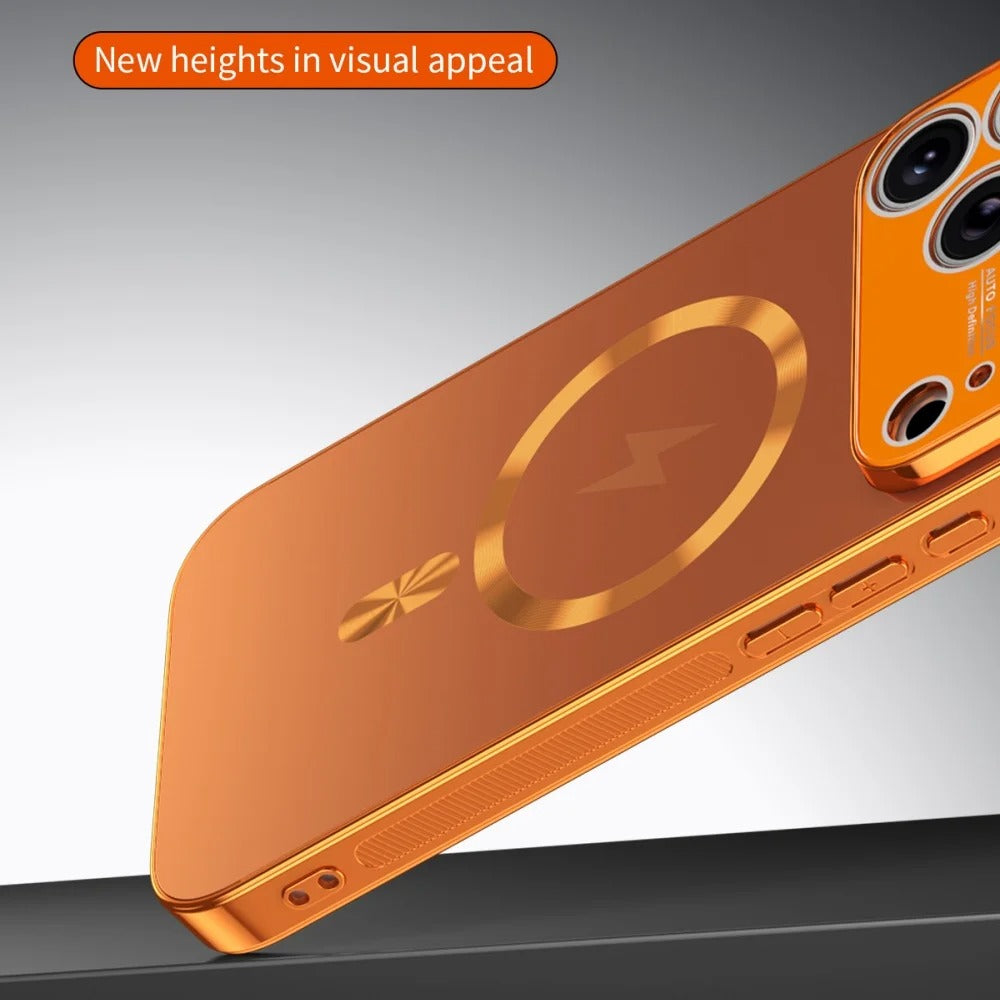 Luxury iPhone Case — MagSafe Matte Plating Cover with Full-Lens Protection, Shockproof Anti-Fingerprint Design and Non-Slip Dustproof Finish