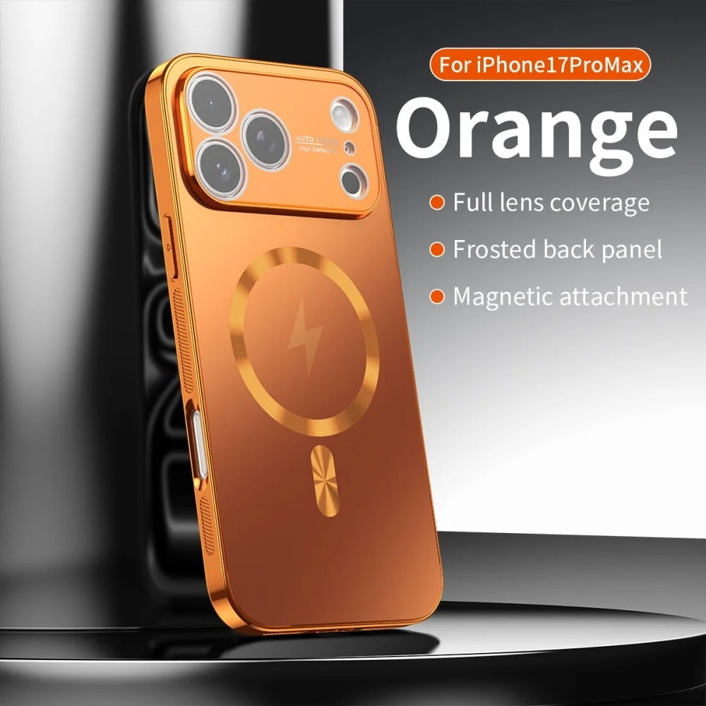 Luxury iPhone Case — MagSafe Matte Plating Cover with Full-Lens Protection, Shockproof Anti-Fingerprint Design and Non-Slip Dustproof Finish