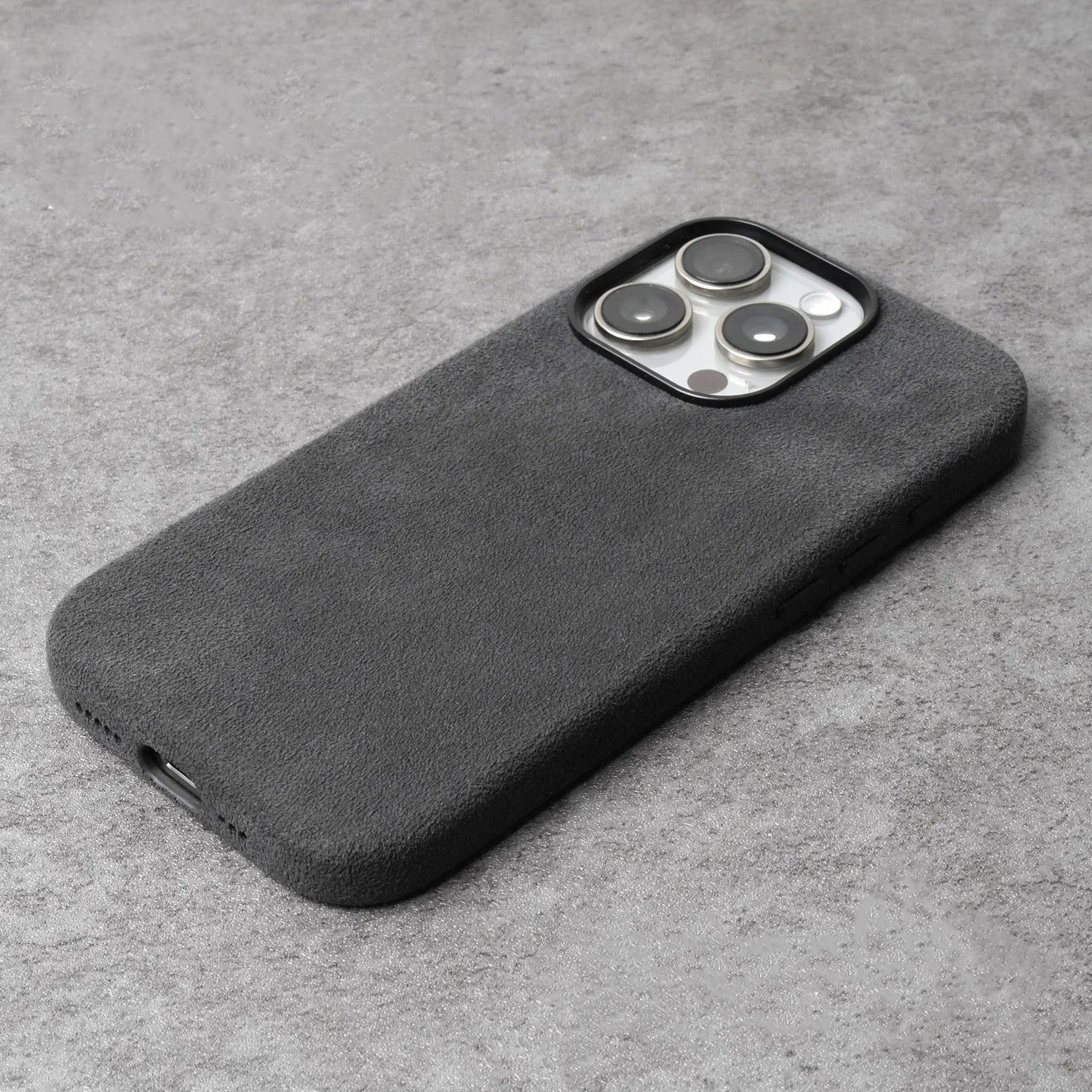 Luxury iPhone Case — MagSafe Suede Leather Cover with Supercar-Inspired Interior Design, Anti-Fingerprint Matte Finish and Non-Slip Protection