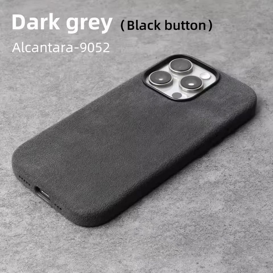 Luxury iPhone Case — MagSafe Suede Leather Cover with Supercar-Inspired Interior Design, Anti-Fingerprint Matte Finish and Non-Slip Protection