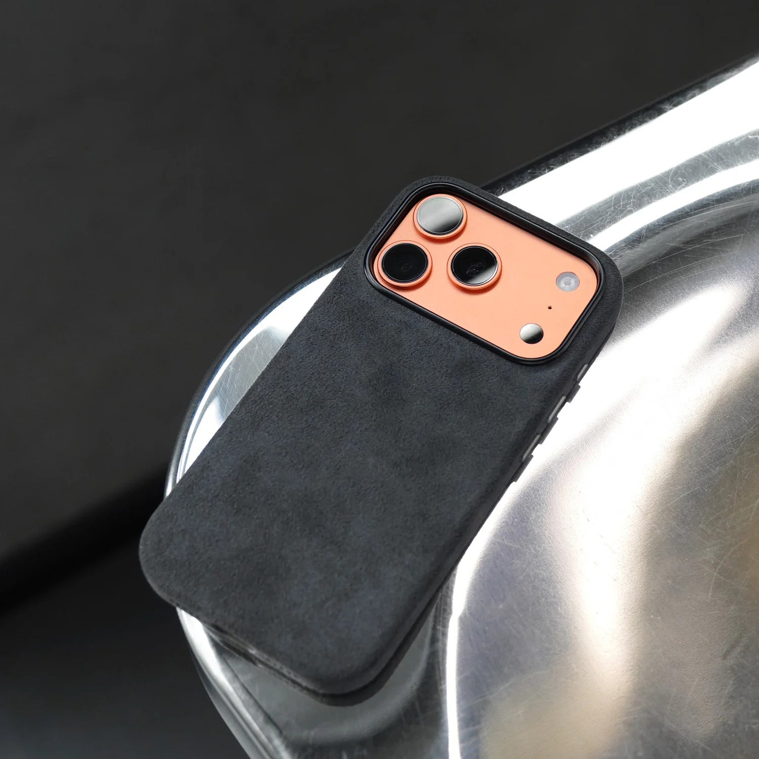 Luxury iPhone Case — MagSafe Suede Leather Cover with Supercar-Inspired Interior Design, Anti-Fingerprint Matte Finish and Non-Slip Protection