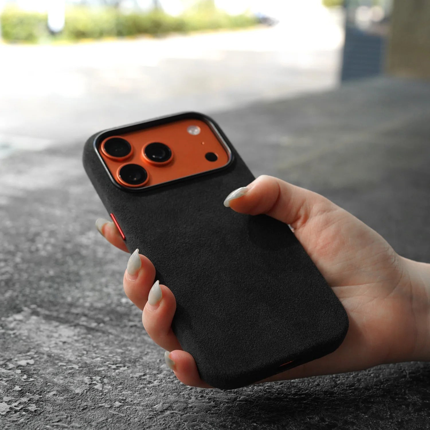 Luxury iPhone Case — MagSafe Suede Leather Cover with Supercar-Inspired Interior Design, Anti-Fingerprint Matte Finish and Non-Slip Protection
