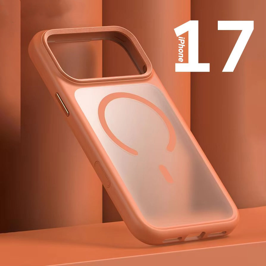 Luxury iPhone Case — MagSafe Transparent Soft Cover with Metal Buttons, Skin-Feel Matte Design, Shockproof Anti-Fingerprint Non-Slip Protection