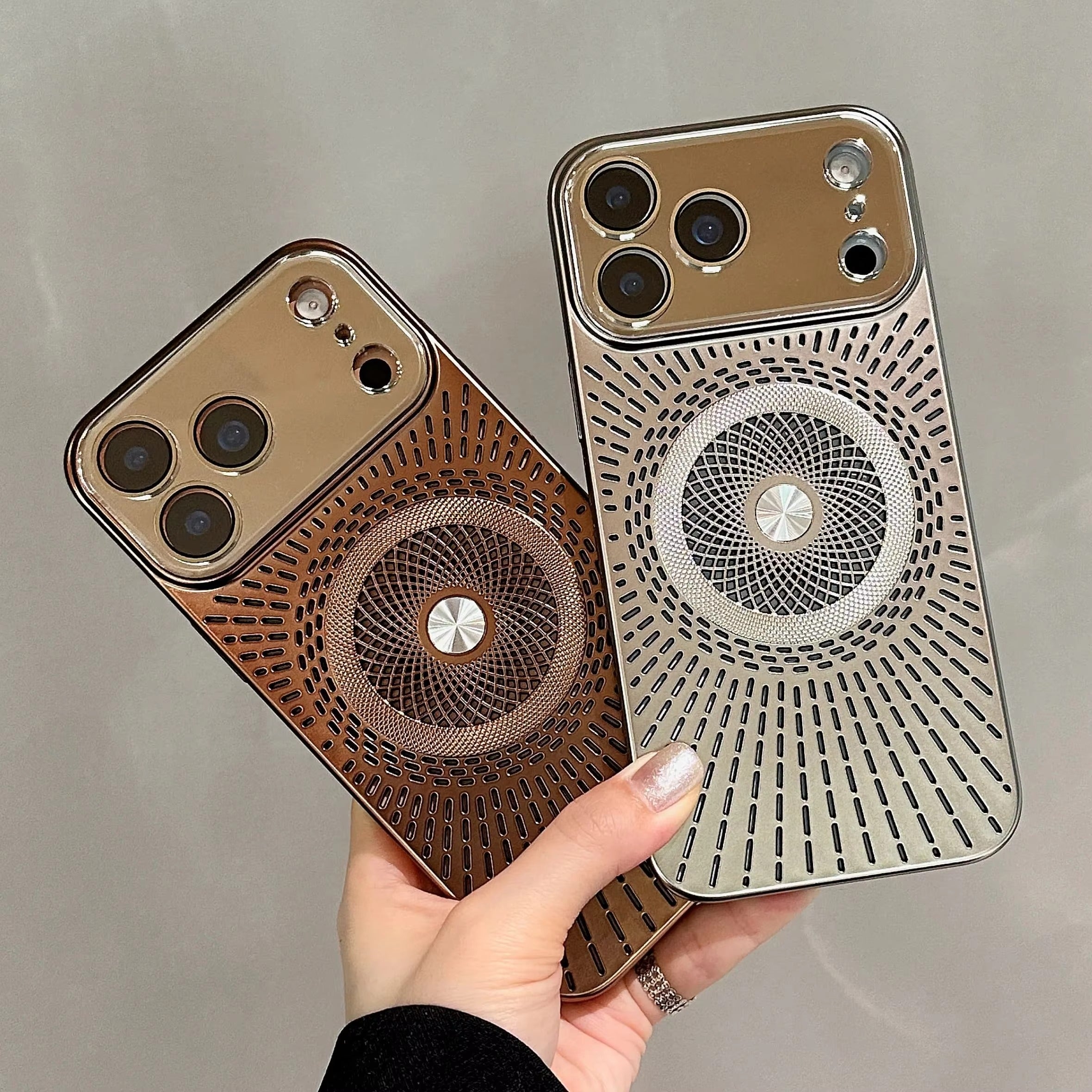 Luxury iPhone Case — Magnetic Breathable Hard Cover with Glass Lens Protection, Shockproof Matte Anti-Fingerprint Anti-Scratch Non-Slip Design