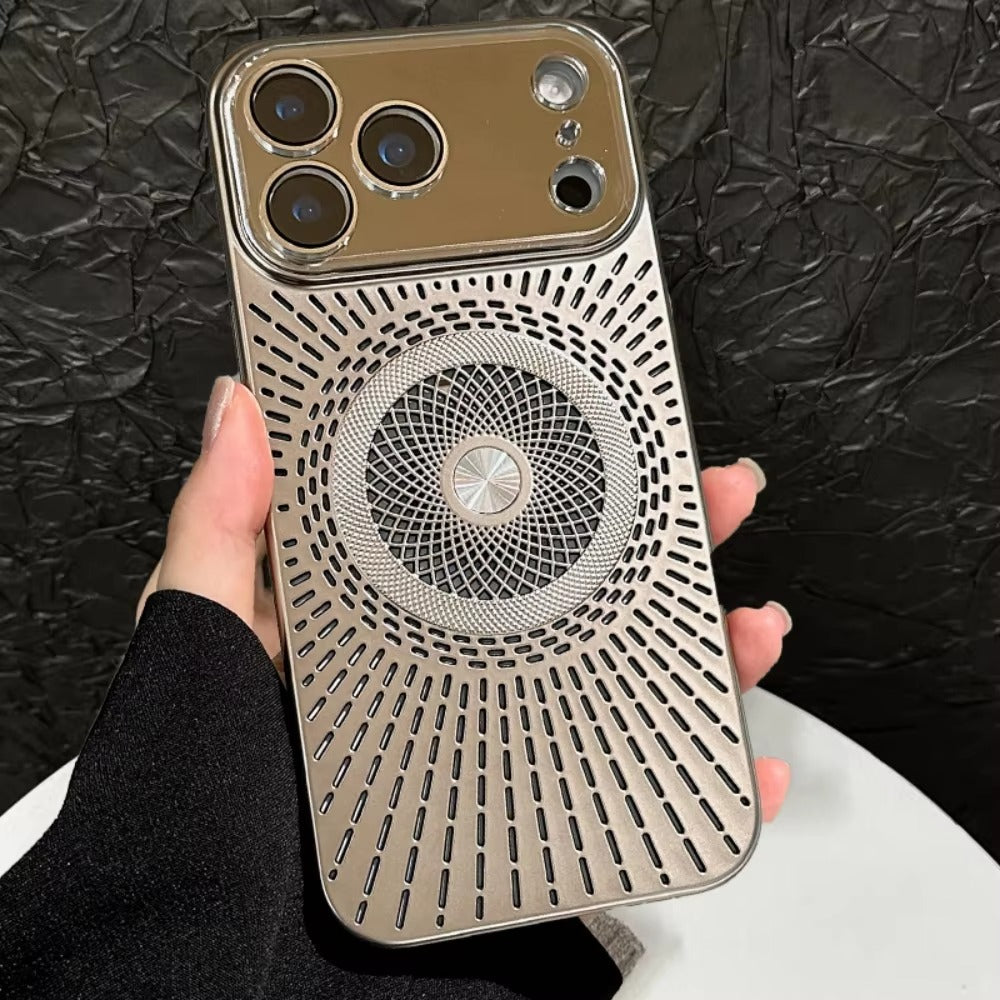 Luxury iPhone Case — Magnetic Breathable Hard Cover with Glass Lens Protection, Shockproof Matte Anti-Fingerprint Anti-Scratch Non-Slip Design